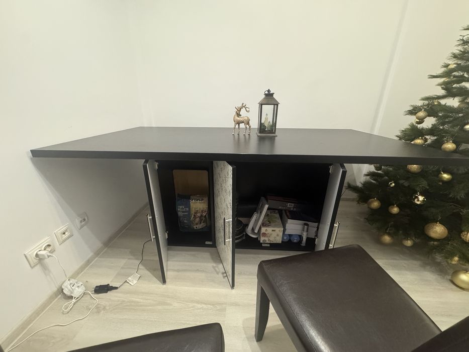 Masa Dining/Living moderna cu spatiu depozitare + set 6 scaune