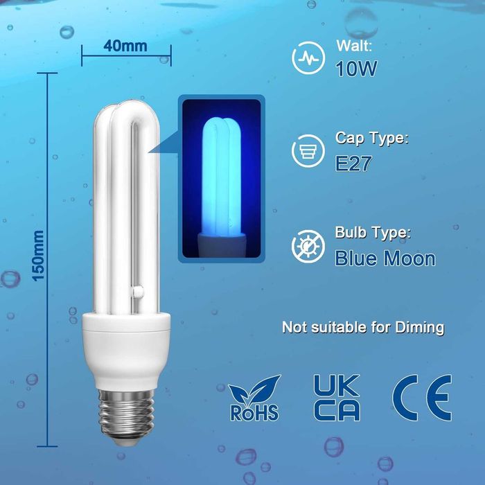 E27 10W LED крушка за аквариум, 48, 64 и 120 литра