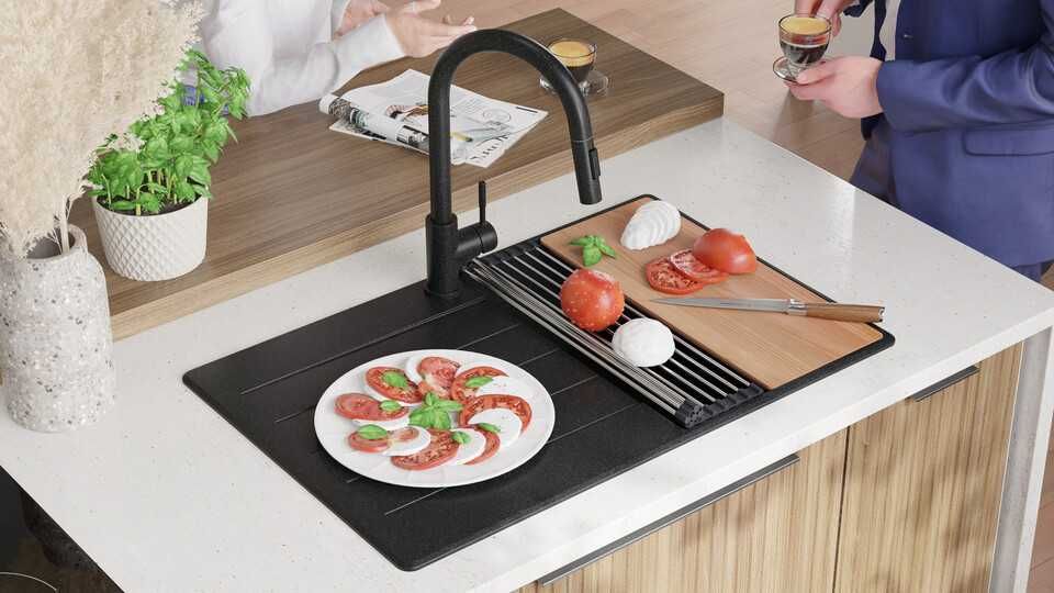 графит кухненска мивка от гранит Копенхаген 780х500 Top 50