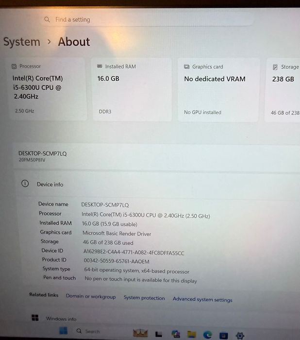 Lenovo ThinkPad T460 - i5, 16GB RAM, 256GB SSD + mouse + geanta