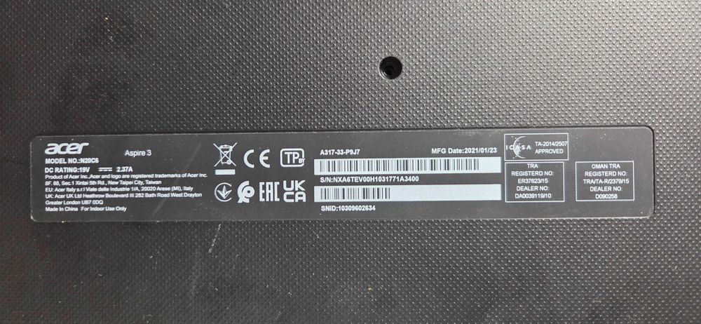 Dezmembrare / Pentru Piese Acer Aspire 3 A317-33 (17.3" Full HD) - Defect