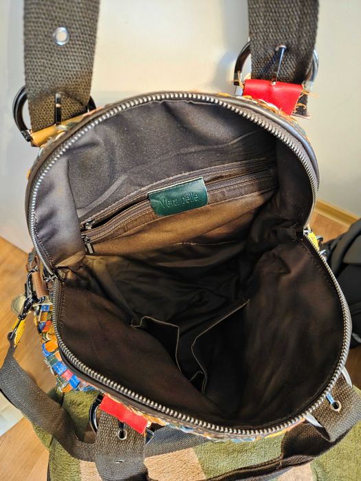 Geanta Ebano multicolora Vera Pelle impletita Toscana Italy