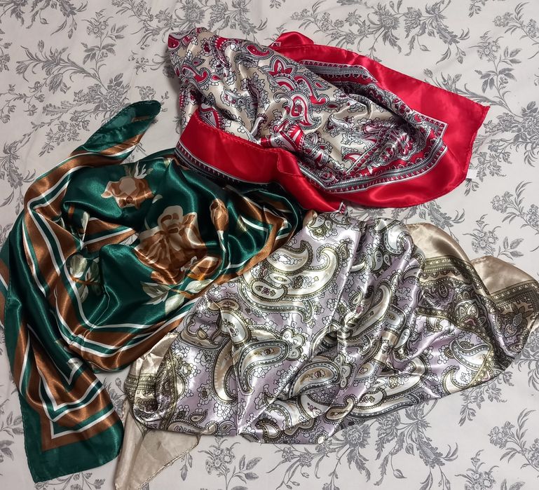 Set 3 esarfe satin, noi