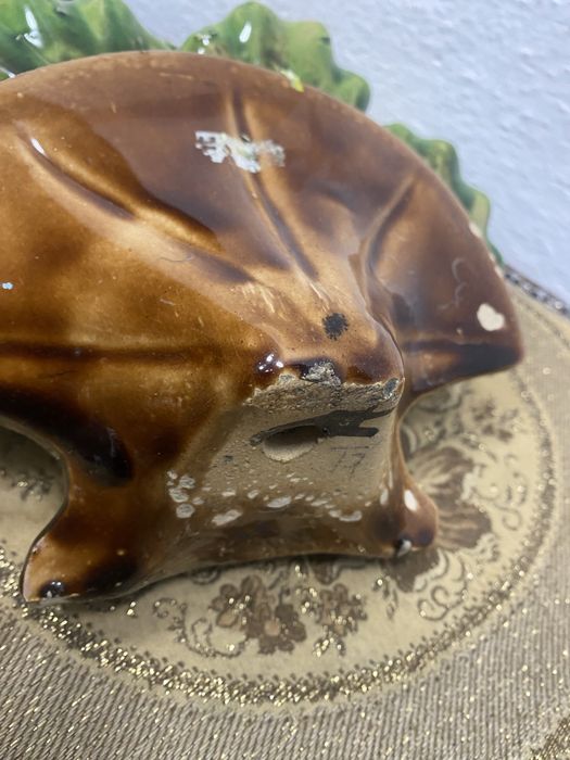 Италия майолика стенна ваза букет цветя керамика 1960