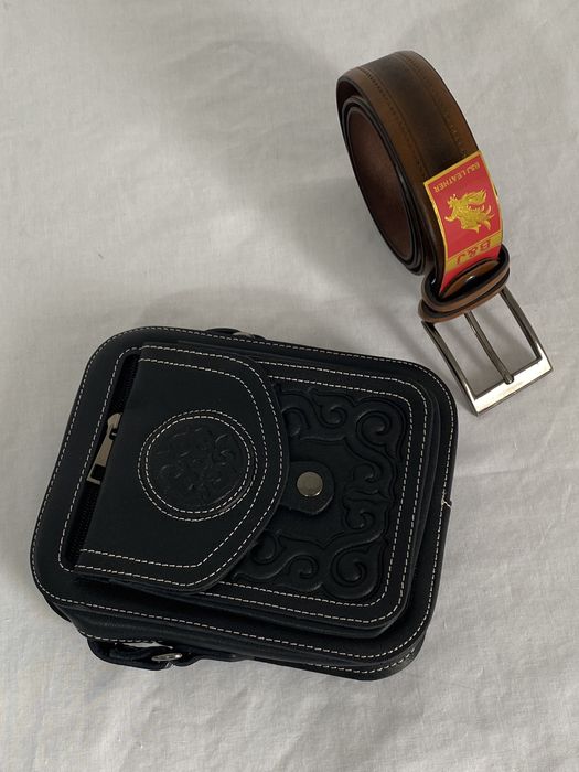 Барсетки с орнаментами из кожы