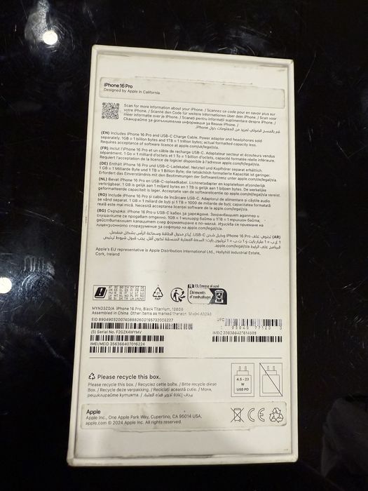 Vand iphone 16 pro Black Titanium