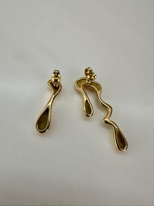 Новые асимметричные серьги (золотистые)