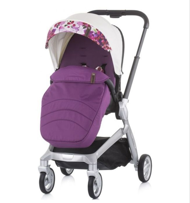 Комбинирана бебешка количка 3 в 1 Chipolino - Emotion, бяла с цветя