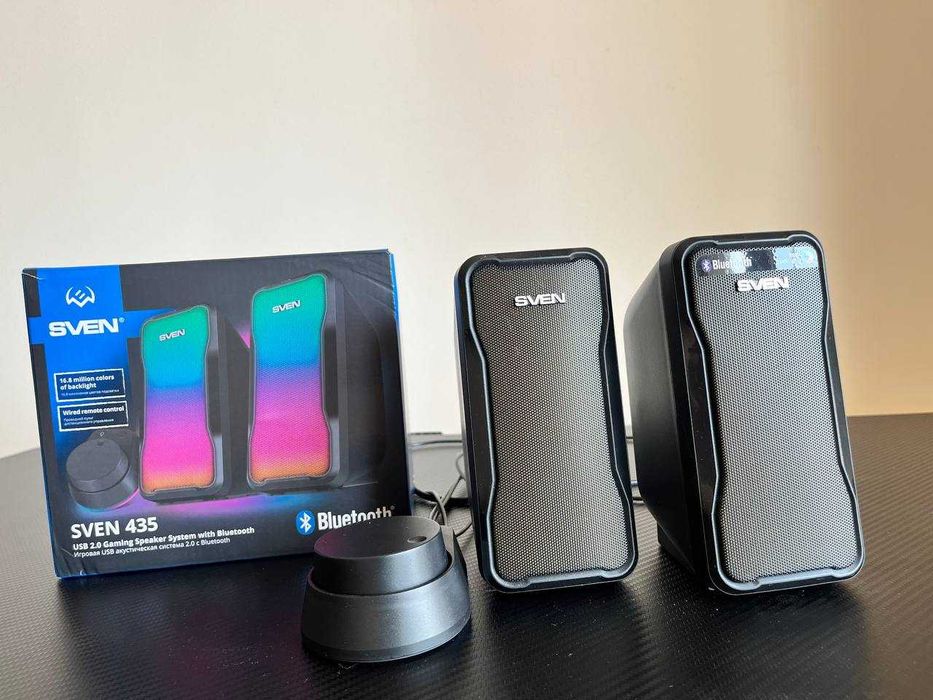 Колонки SVEN 435 Bluetooth + RGB подсветка (как новые)