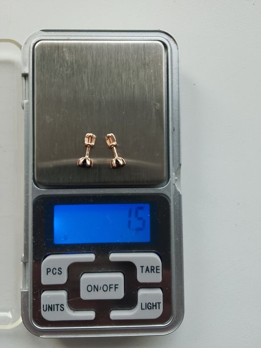 Серьги пусеты 585*гранат