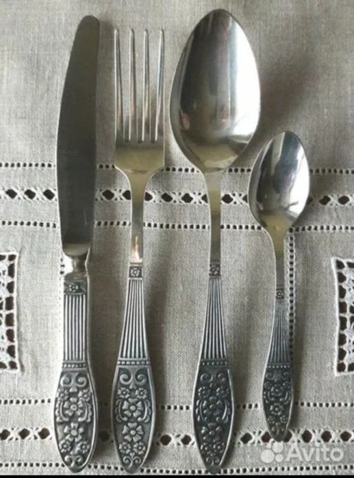 Посуда. Набор, новый столовых приборов мельхиоровые СССР.