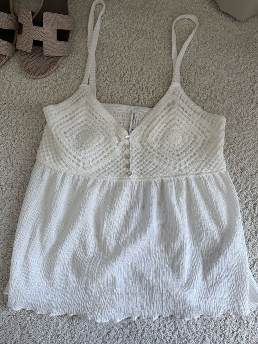 Ленен бял топ Stradivarius sz.S