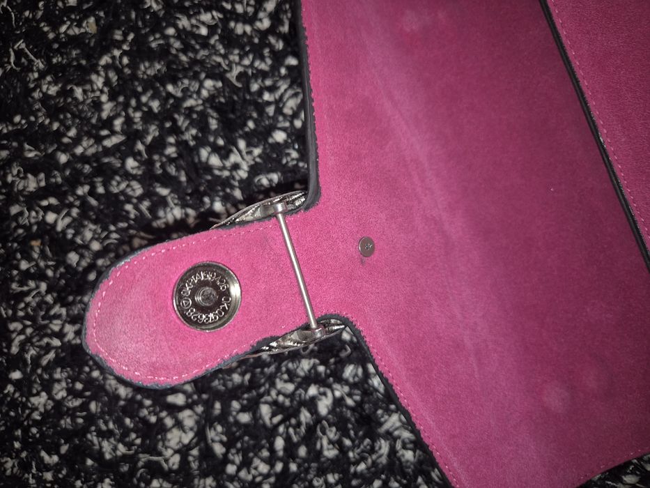 Гучи G.ucci Чанта ЕКРЮ И РОЗОВО