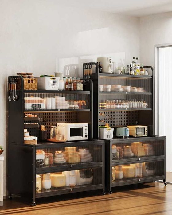 Кухонный шкаф премиум | Металл | Прозрачные /metall oshxona shkafi