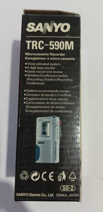 Совершенно новый. Ретро Кассетний диктафон SANYO TRC-5290M