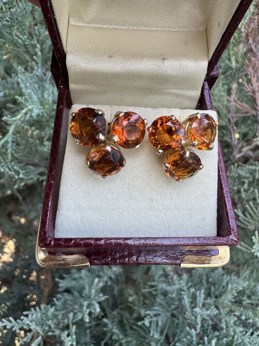 Cercei din aur si citrine