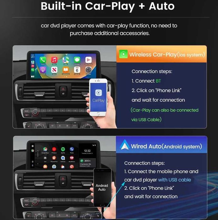 Мултимедия за BMW 5 серия F10 Android екран дисплей Андроид навигация