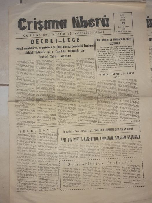 Lot 8x Ziar Crisana decembrie 1989