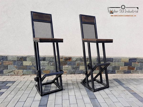 Scaun de bar fier, robust stil industrial-orice dimensiune dorita