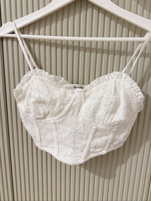 Топ корсет белый STRADIVARIUS