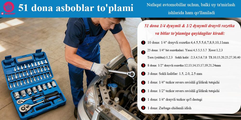 51 DONA PROFESSIONAL Asbob-Uskuna Toʻplami