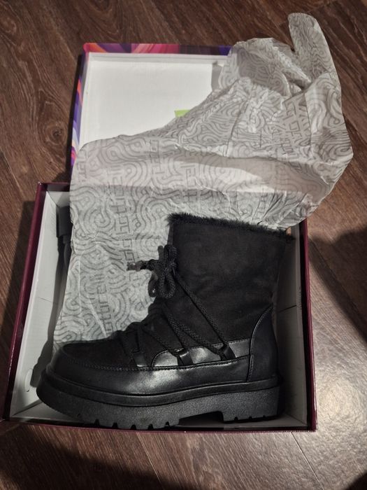 Зимни боти велур и кожа