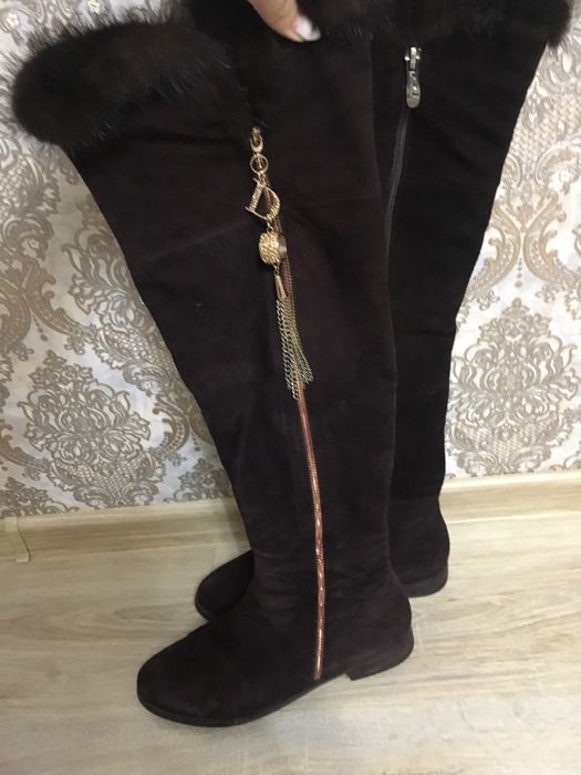 Зимние сапоги коричневые