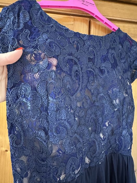 Rochie ocazie albastra cu jupa si corset