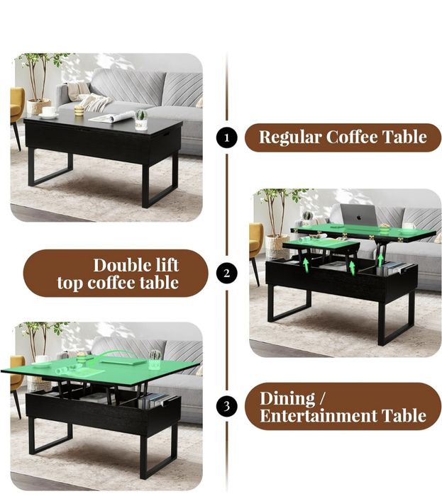 Регулируема по височина холна маса VOWNER, 3-в-1 многофункционална мас