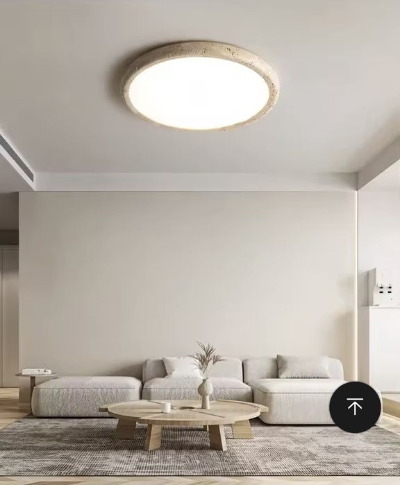 Led плафон за таван от естествен травентин 58 см 40 W с дистанционно