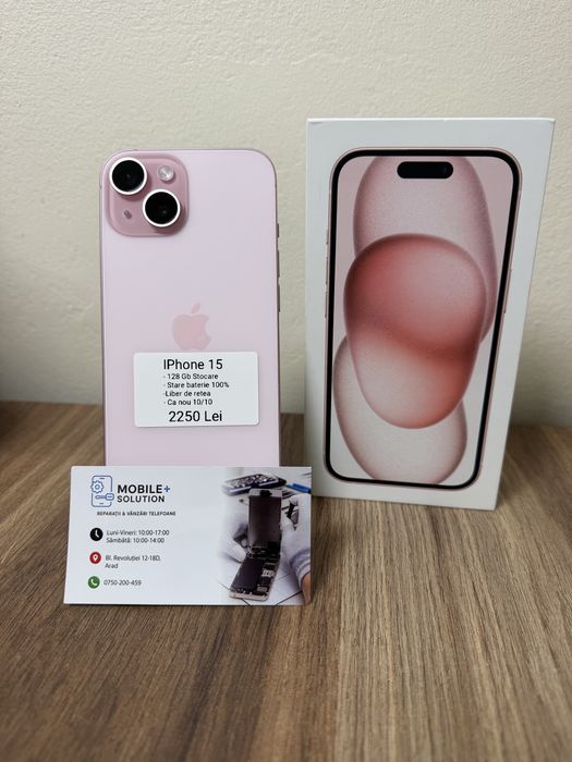 IPhone 15 128 Gb. Ca nou.Folosit 3 Luni.Garantie 12 Luni.