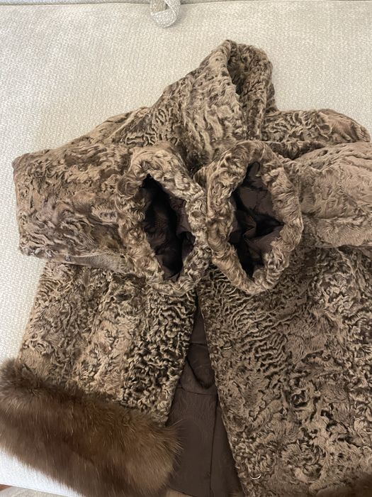 Шуба автоледи каракульча, соболь, 40-46