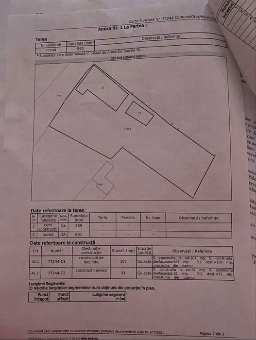 Casa + teren 860 mp HUSI