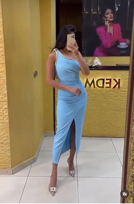 Платье турция голубого цвета