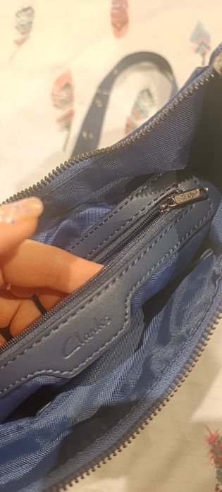 Clarks синя чанта през рамо и Zara оригинална дънкова малка раница