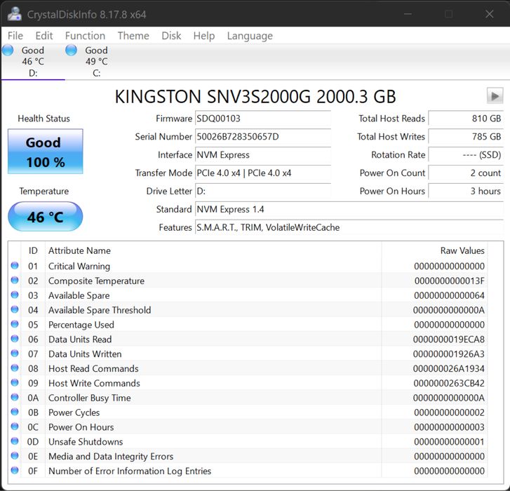 Kingston nv3 2tb
