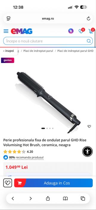 Ondulator profesional GHD Rise Volumising Hot Brush