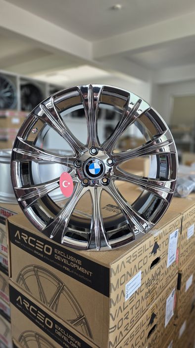 Jante BMW R19 5x120 Style 166 Full Chrome Noi Concave Seria 3 5 6 7 E39 E46 E60 E61 E63 E64 E65 E66 E67 E68 E90 E91 E92 E93