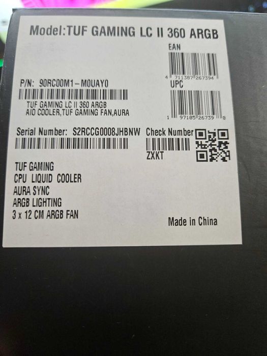 ASUS TUF Gaming LC II 360 ARGB 120mm   чисто ново дори не отваряно гаранция