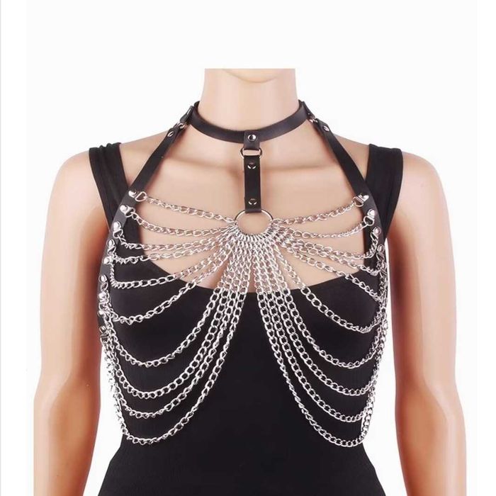 Sutien de lanturi tip ham, sexy, harness BDSM, punk, one size