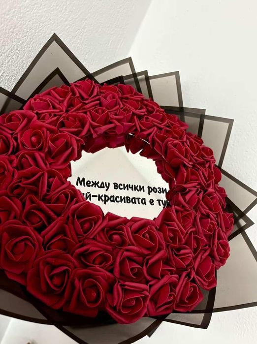 Ръчно изработени букети – сатенени, фоамени и сапунени рози