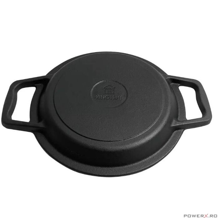 Ceaun 3 in 1 din fonta cu picioare si capac, 8 litri, negru, Kinghoff