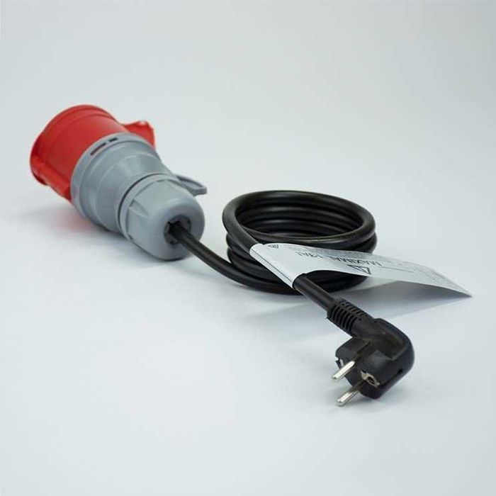 Адаптер за зареждане | Шуко щепсел 13А към евро контакт 32А (червен)