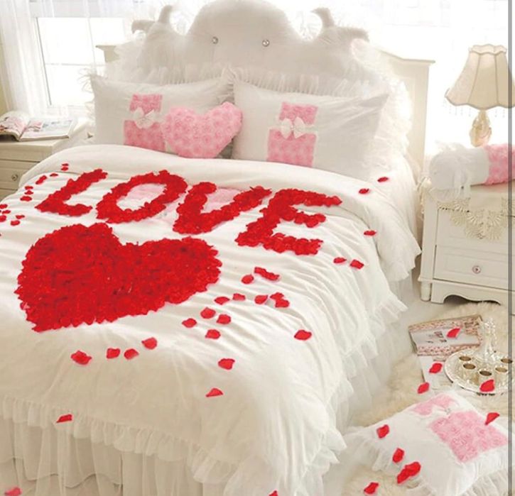 Комплект изкуствени розови листенца, декоративни