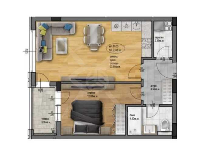 Двустаен апартамент Остромила 199-14837