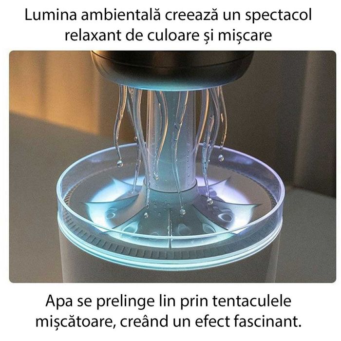 Difuzor Umidificator Aromaterapie Meduză 320 ml cu lumini LED 7 culori