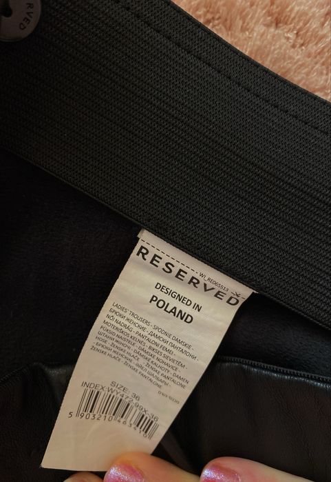 Pantaloni piele Reserved, mărimea 36, talie înaltă
