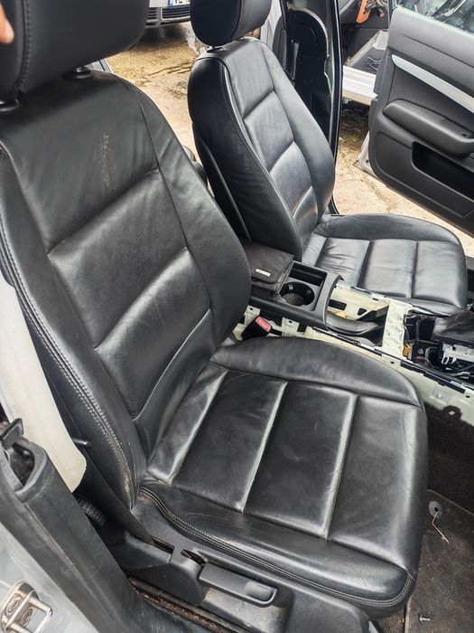 Interior piele Audi A6 C6 scaune cu incalzire bancheta rabatabila tapiterie piele neagra