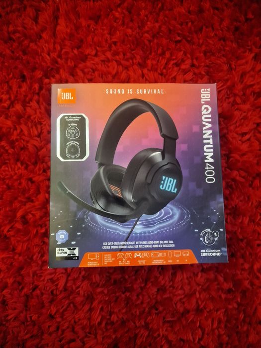 Casti Gaming JBL Quantum 400, Multiplatforma, 3.5mm, negru