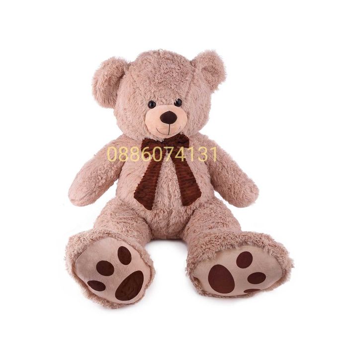 Огромно Плюшено Мече 100 см, Голямо плюшено мече Бяло и Кафяво